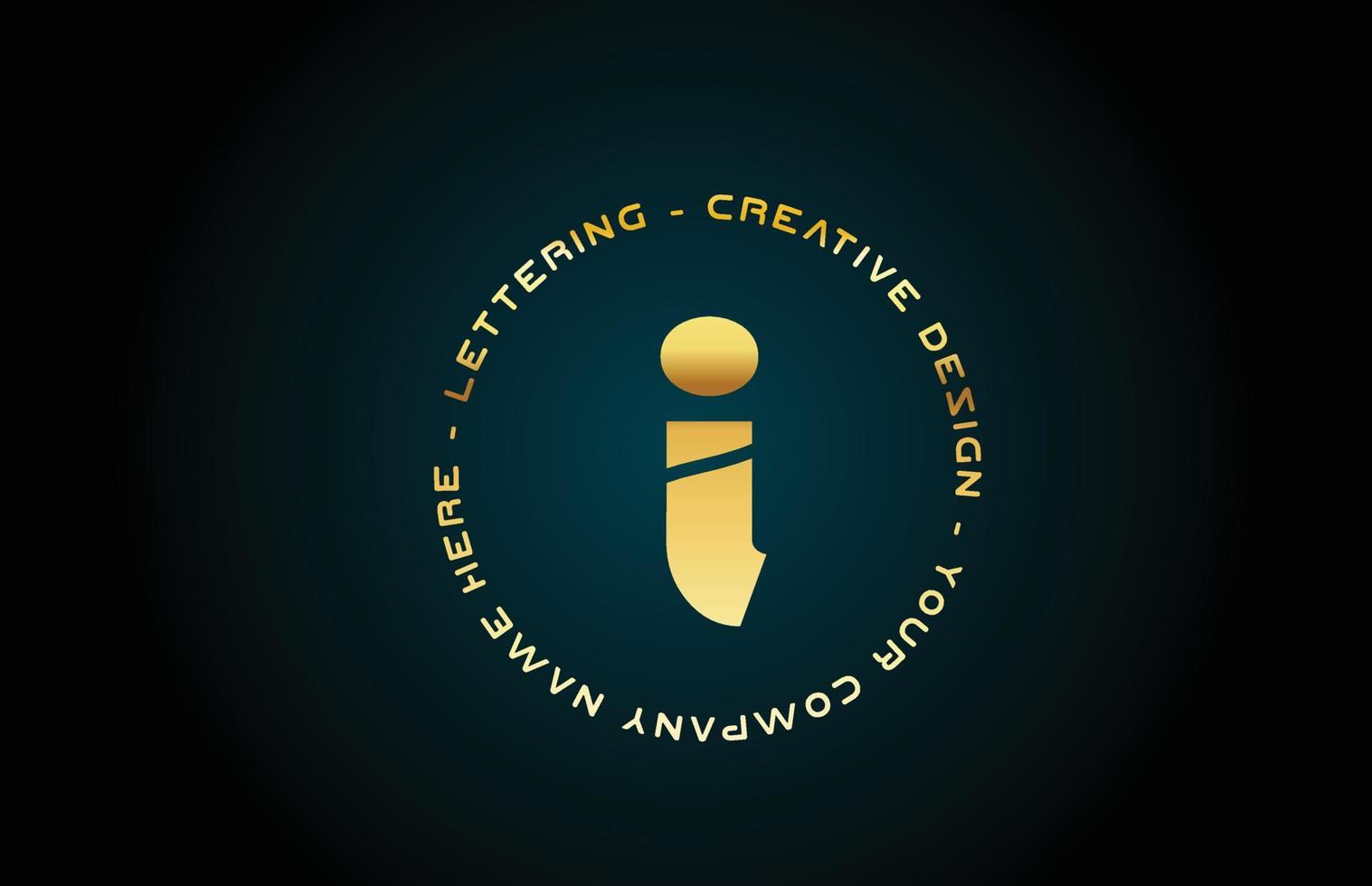 oro i alfabeto letra logo icono diseño con texto. plantilla creativa dorada para negocios y empresas con círculo vector