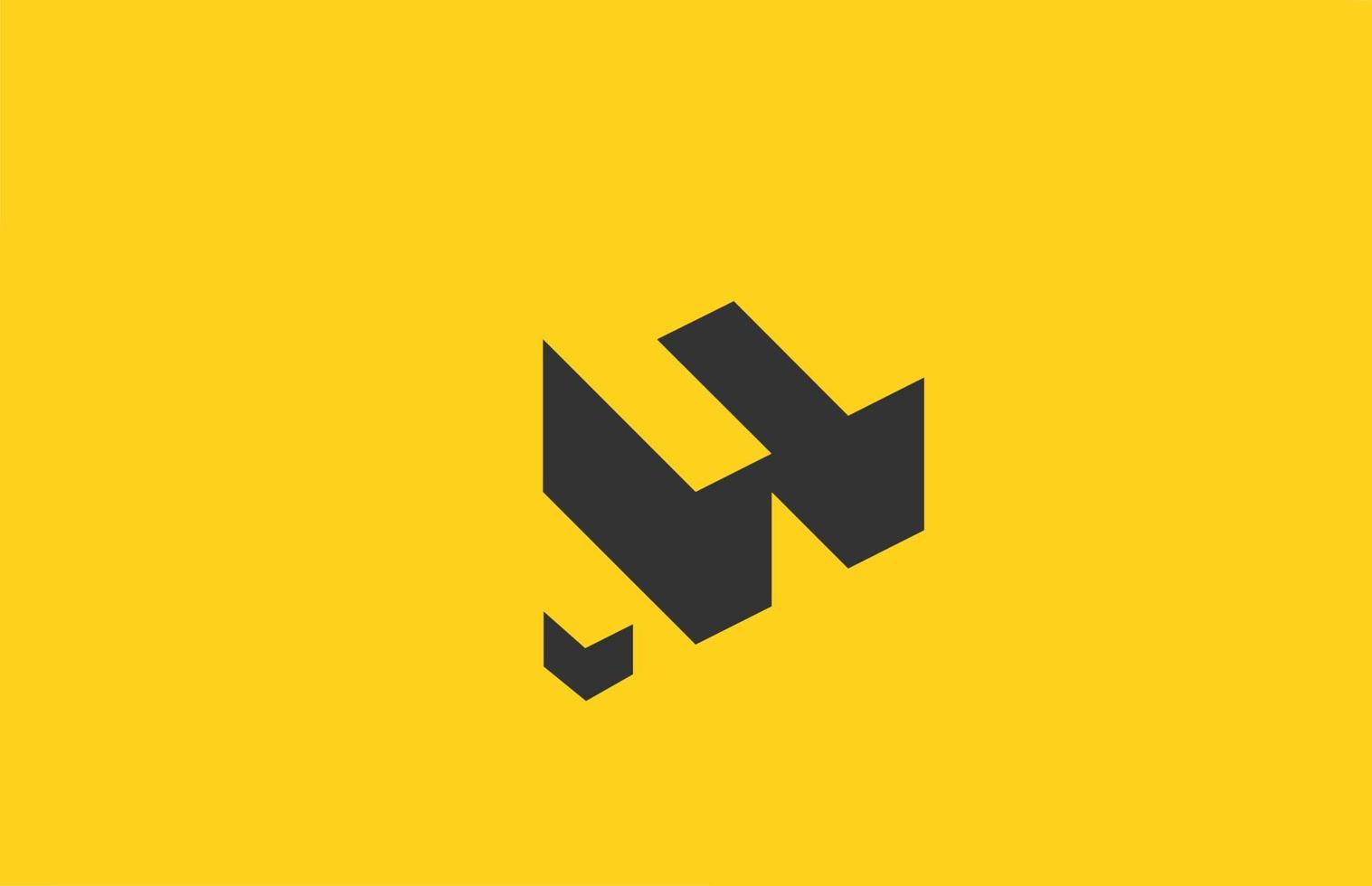 logotipo de icono de letra del alfabeto n negro amarillo con diseño de sombra. plantilla creativa para empresa y negocio vector