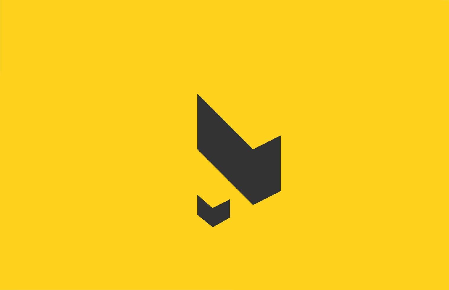 logotipo de icono de letra del alfabeto i negro amarillo con diseño de sombra. plantilla creativa para empresa y negocio vector