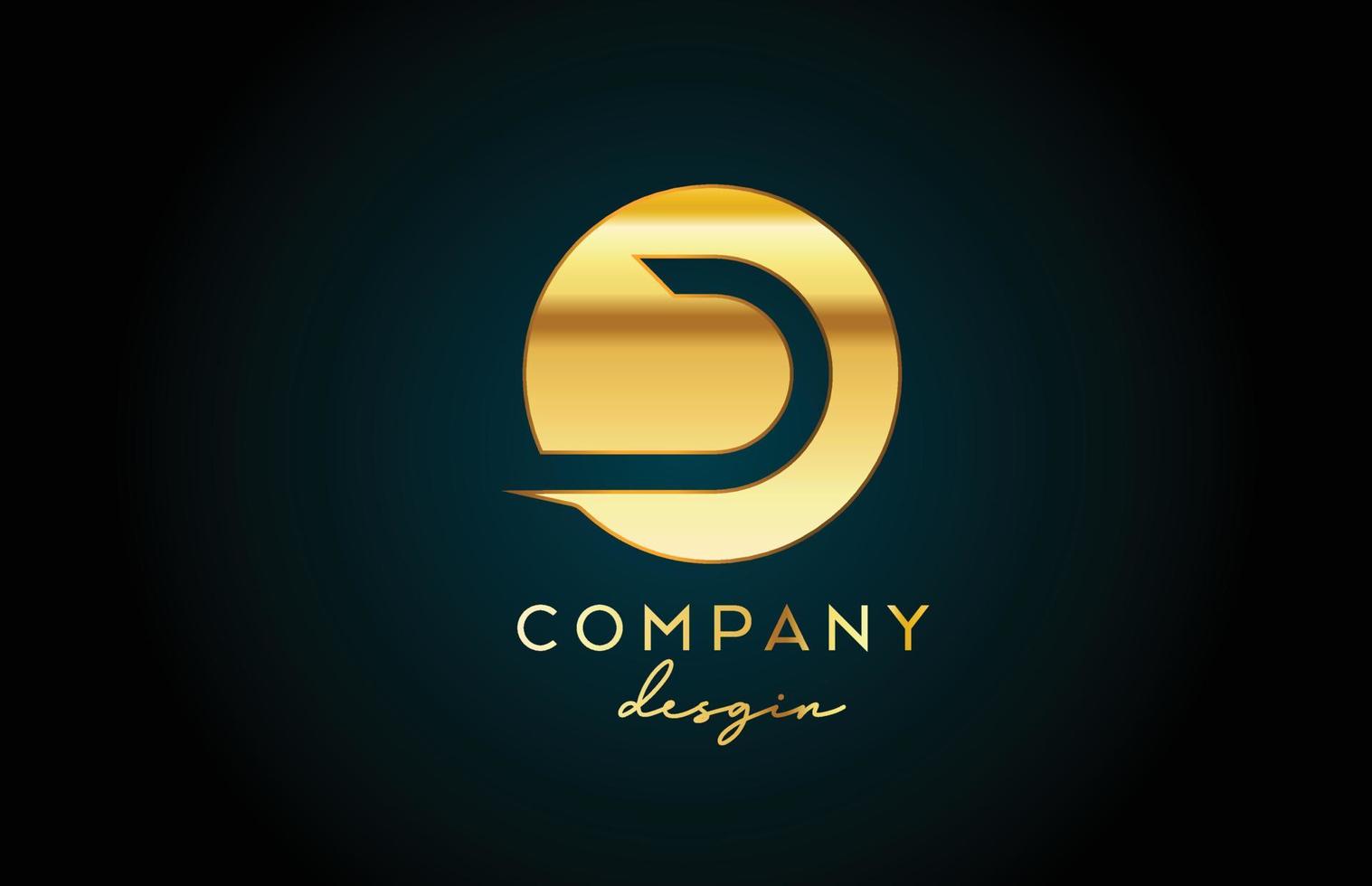 icono del logotipo de la letra del alfabeto d dorado con diseño de círculo. plantilla creativa dorada para negocios y empresas vector