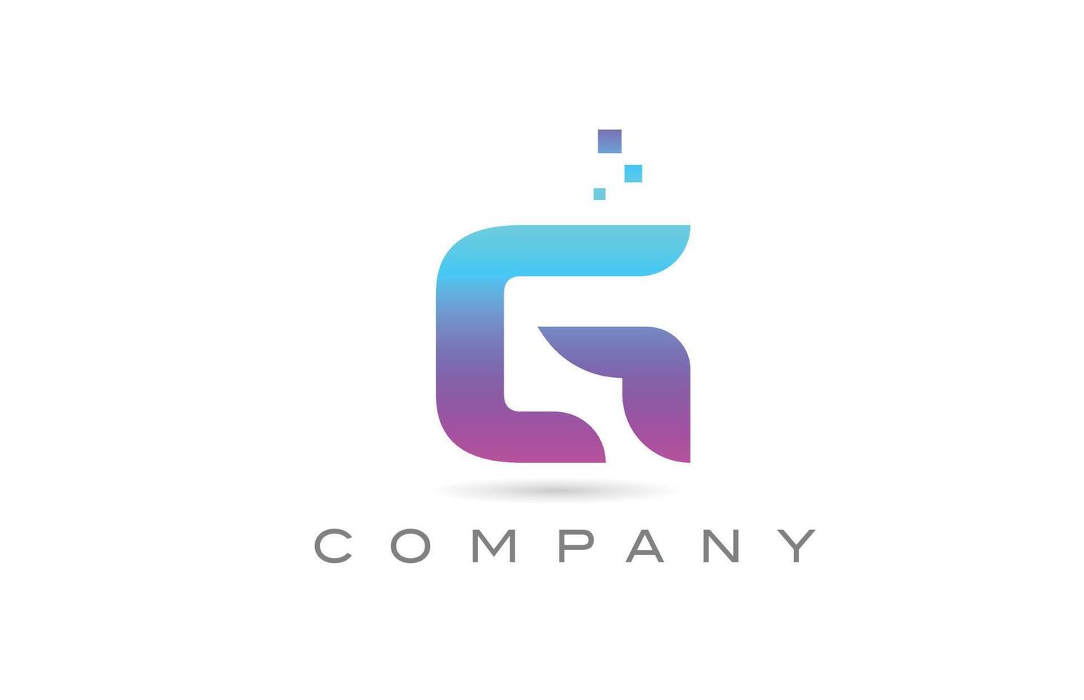 pink G alphabet icon letter logo design. Creative template for business with dots vector