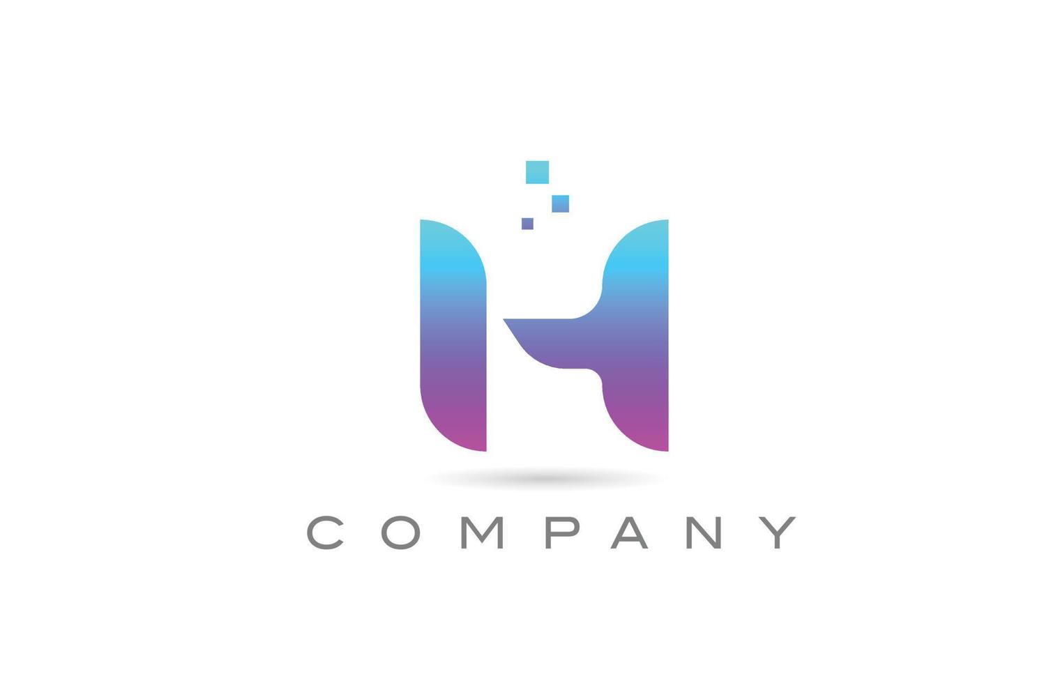 Diseño de logotipo de letra de icono de alfabeto rosa h. plantilla creativa para negocios con puntos vector