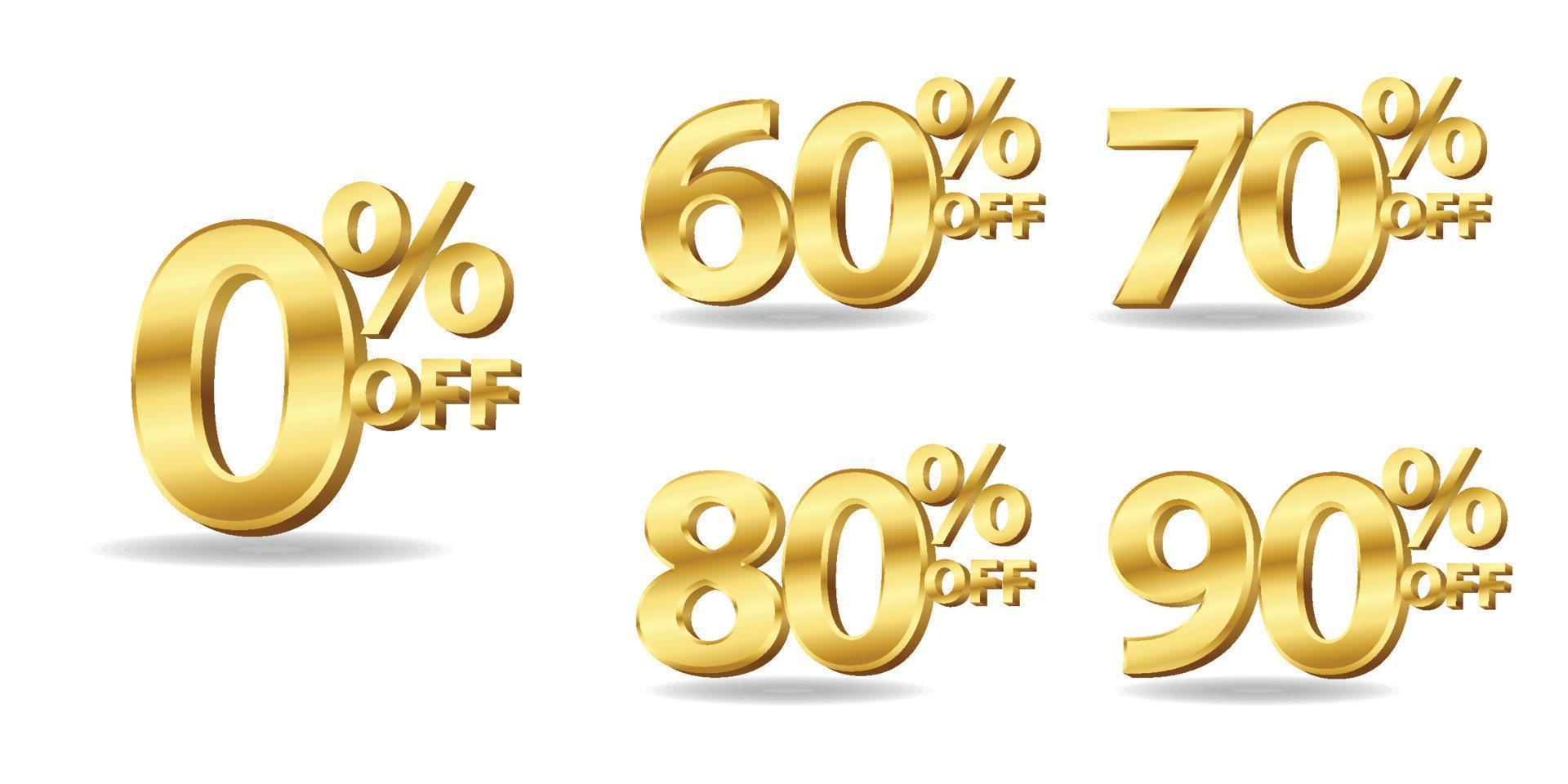 Collection of shiny gold discount numbers advertising Premium Vector