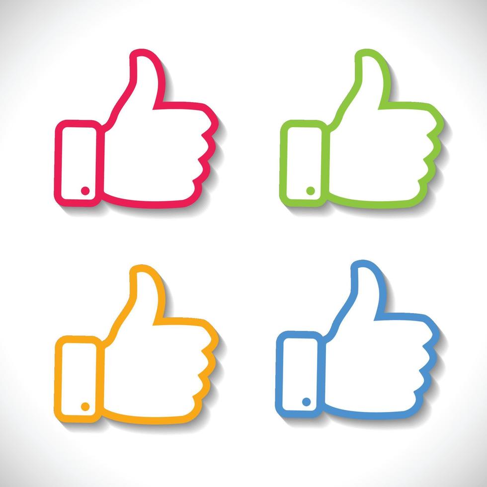 thumbs up banner Recommend set vector