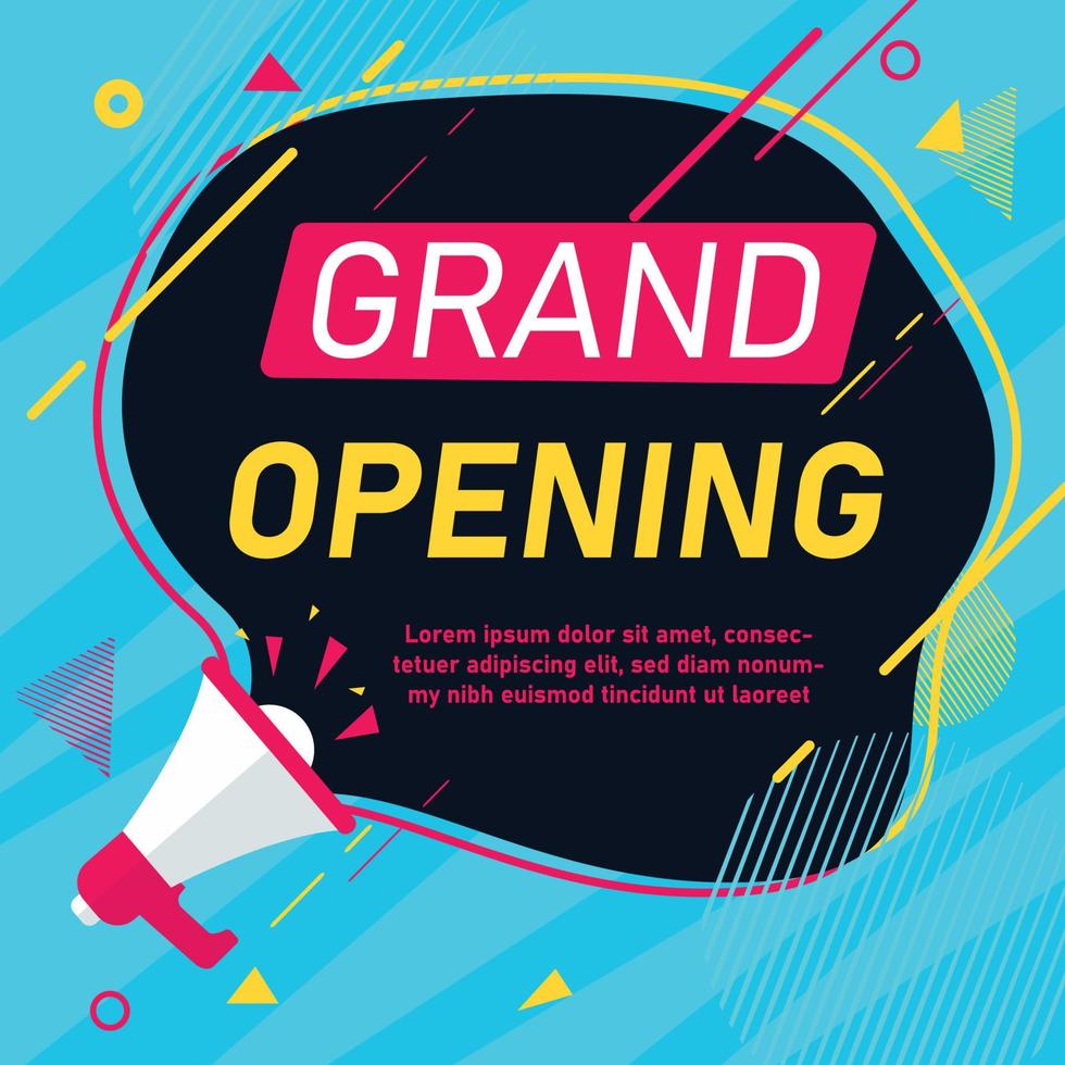 Grand opening background template flat design with full color vector