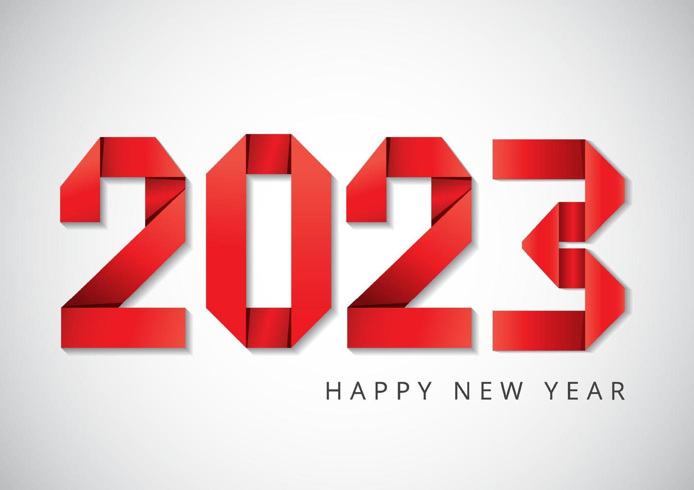 New 2023 year paper greeting card made in origami style, vector illustration. Perfect for presentations, flyers and banners, leaflets, postcards, and posters
