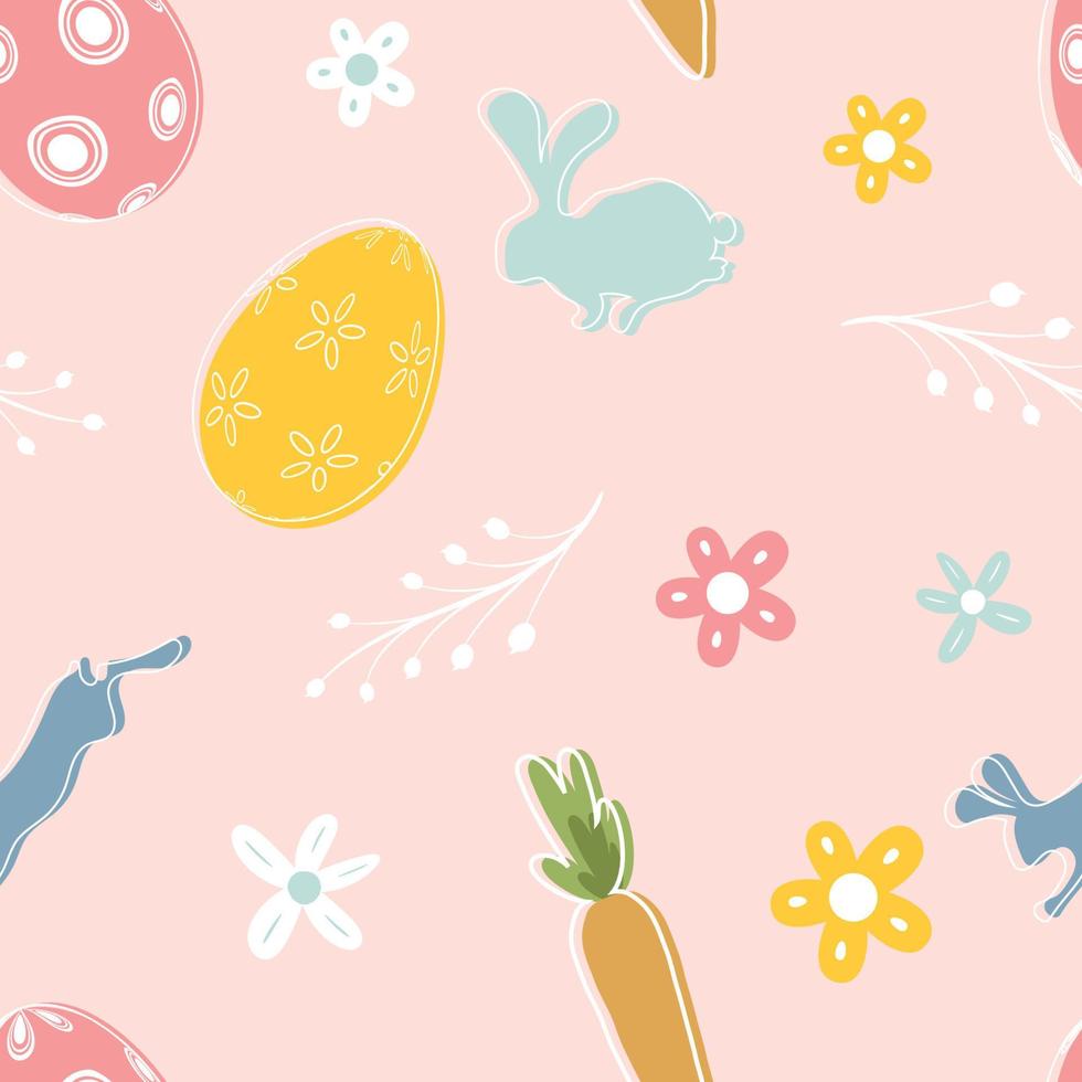 Cute seamless easter pattern background vector