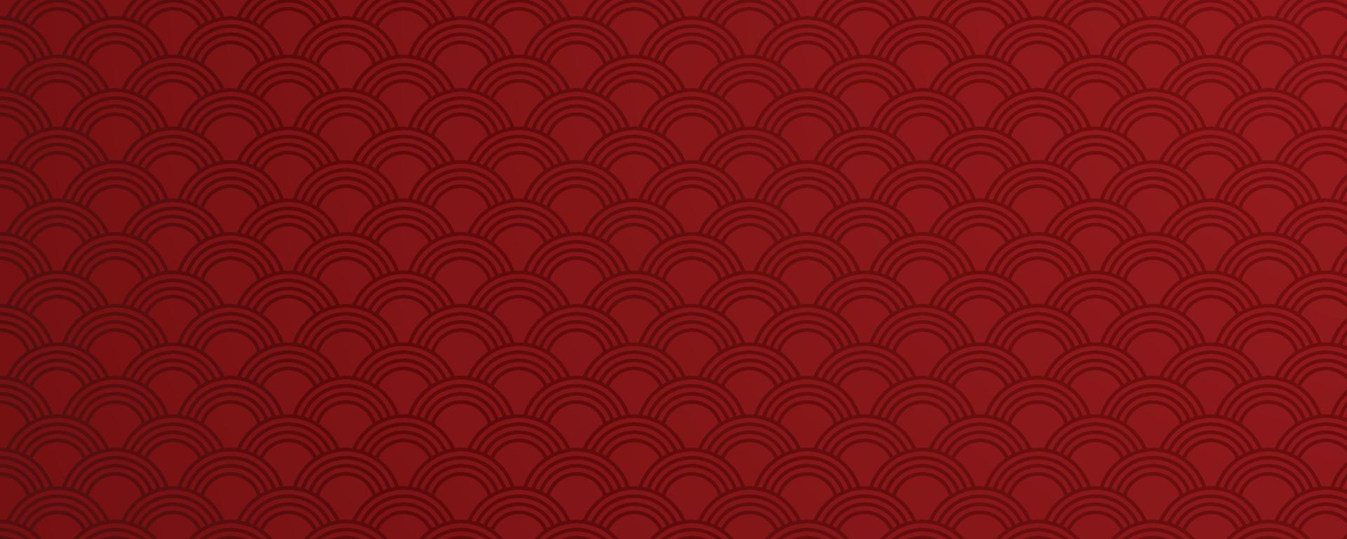 Abstract background with oriental red pattern vector
