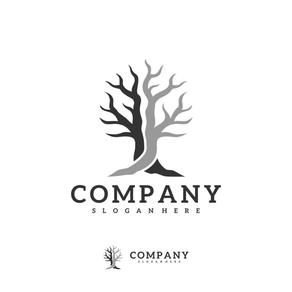 plantilla de vector de logotipo de árbol, conceptos de diseño de logotipo de árbol creativo