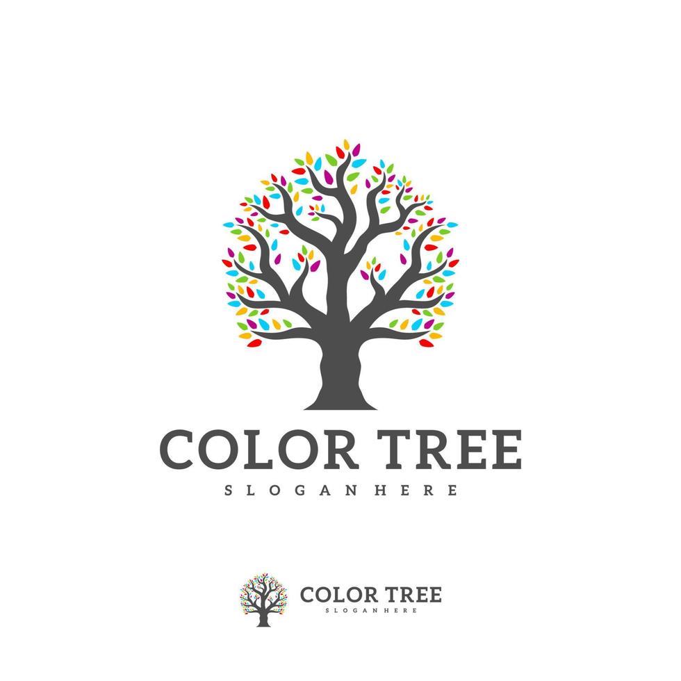 Colorful Tree logo vector template, Creative Tree logo design concepts
