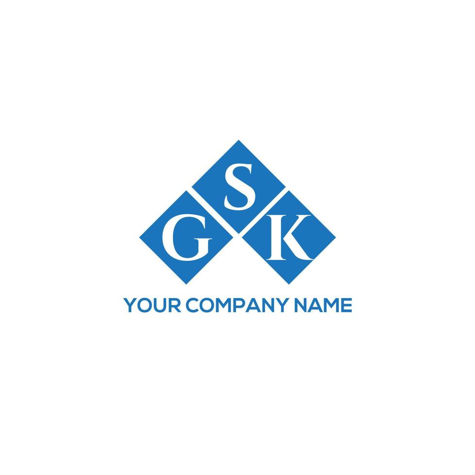 GSK letter logo design on white background. GSK creative initials letter logo concept. GSK letter design. vector