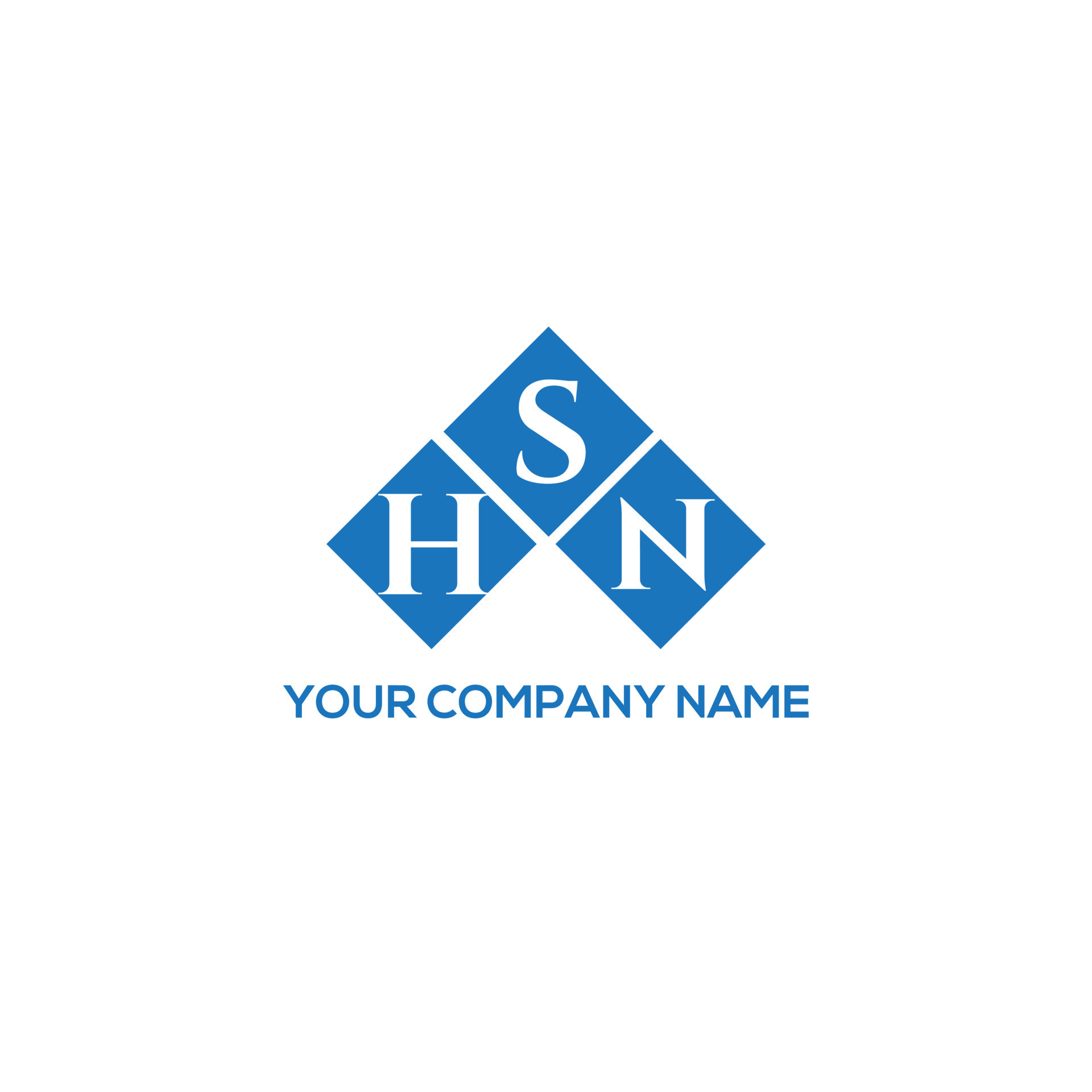 HSN letter logo design on white background. HSN creative initials
