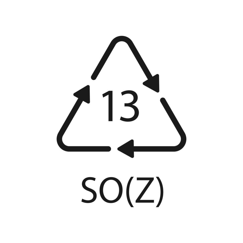 Battery recycling symbol 13 SO Z. Vector illustration