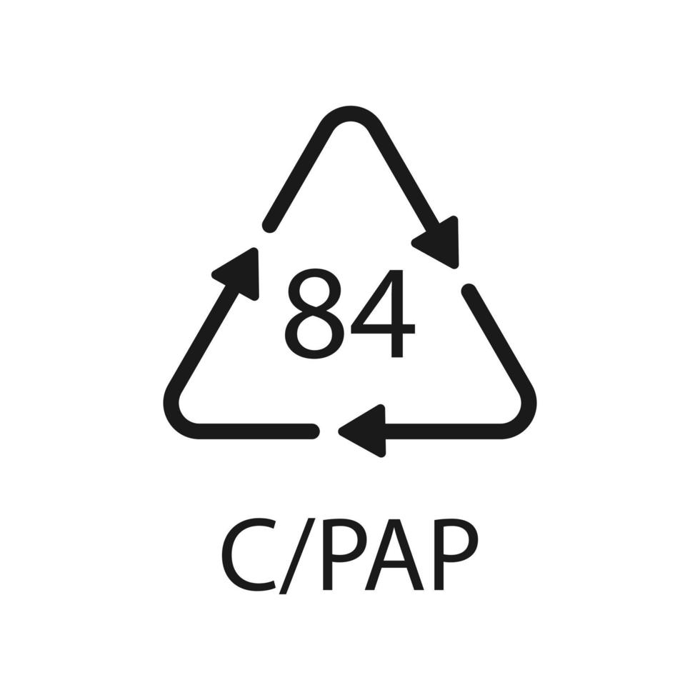 Composites recycling symbol 84 C PAP. Vector illustration