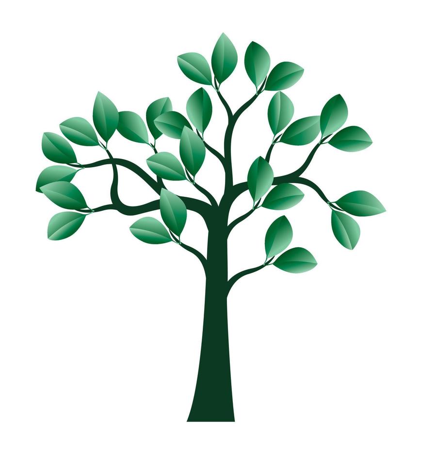 Green spring Tree. Vector Illustration.