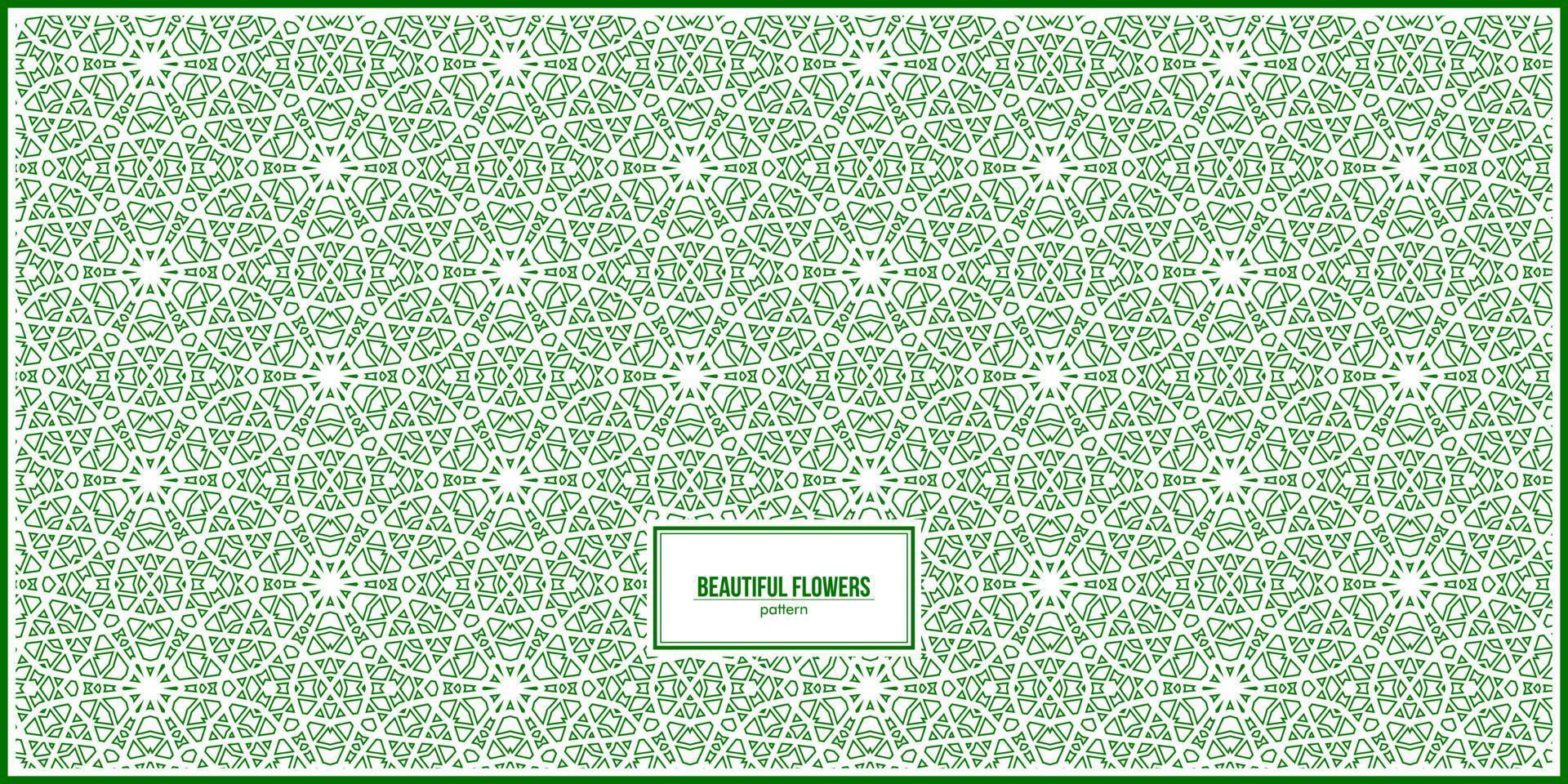 beautiful green arabic flowers pattern vector