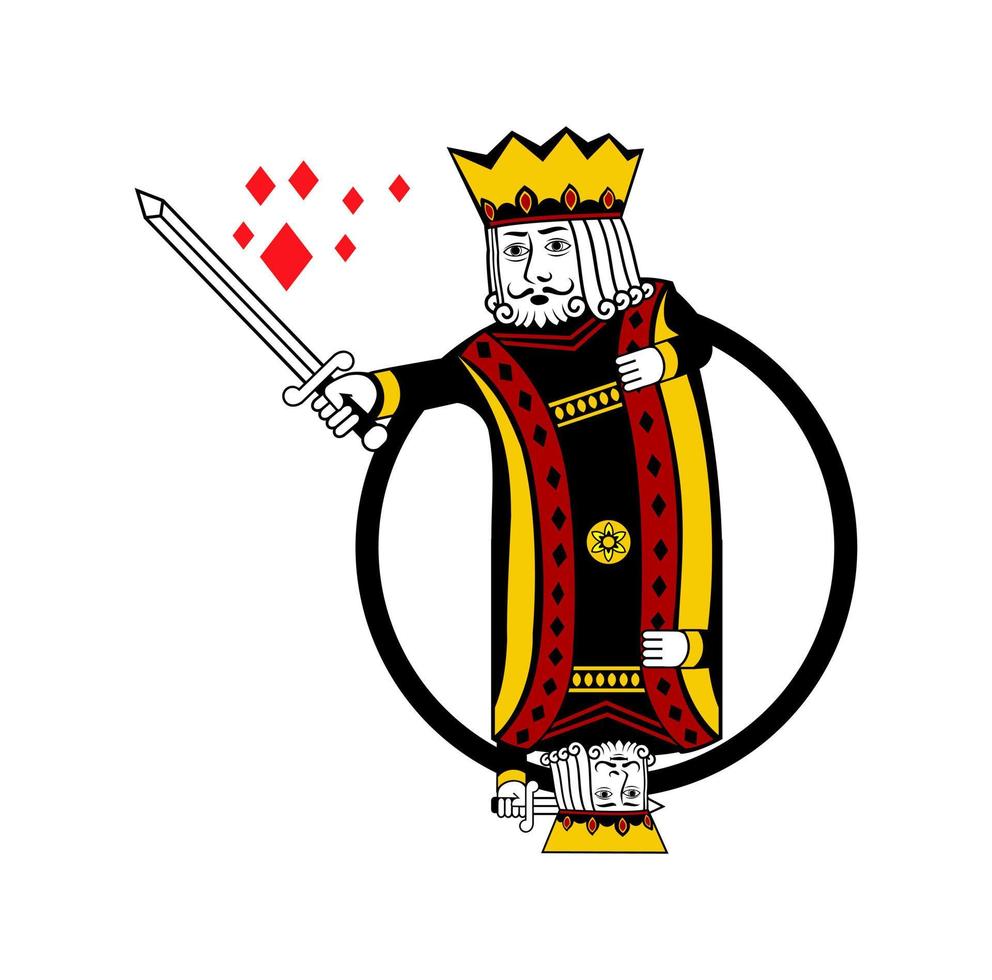 ilustración de diseño de diamante de traje de tarjeta de rey vector