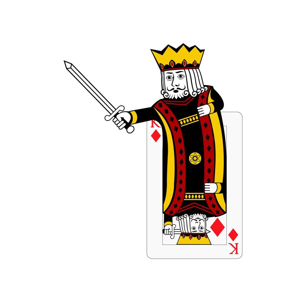 ilustración de diseño de diamante de traje de tarjeta de rey vector