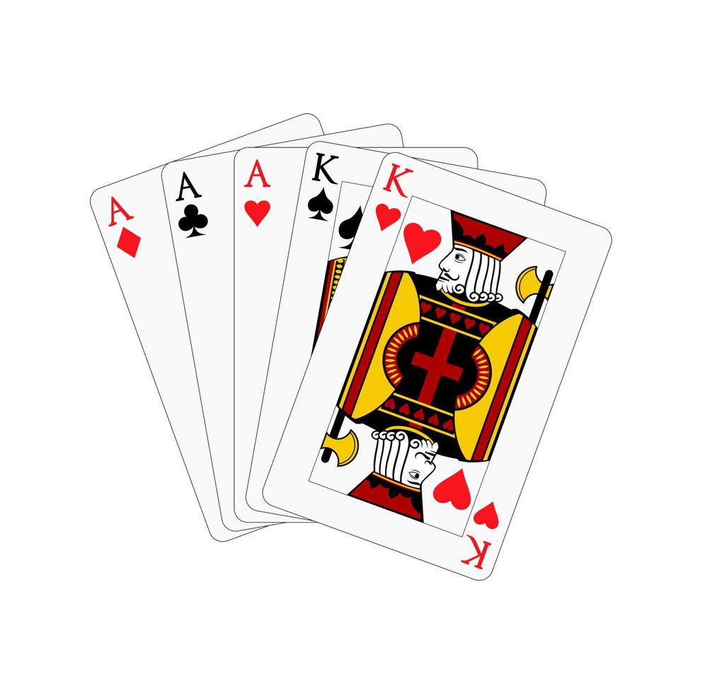 King fullhouse card Suit diamond design illustration vector
