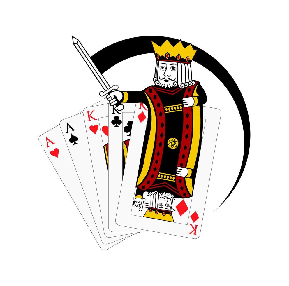 King fullhouse card Suit diamond design illustration vector