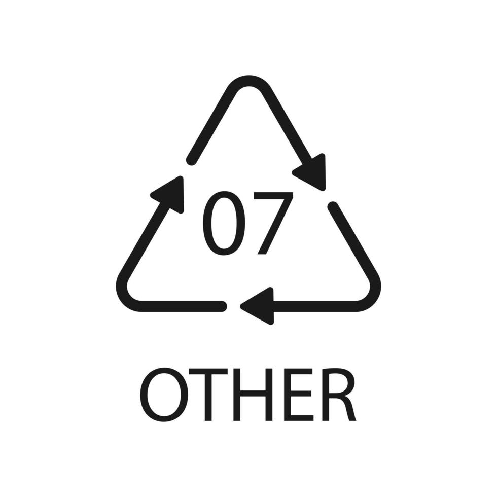 OTHER 07 recycling code symbol. Plastic recycling vector polyethylene sign.