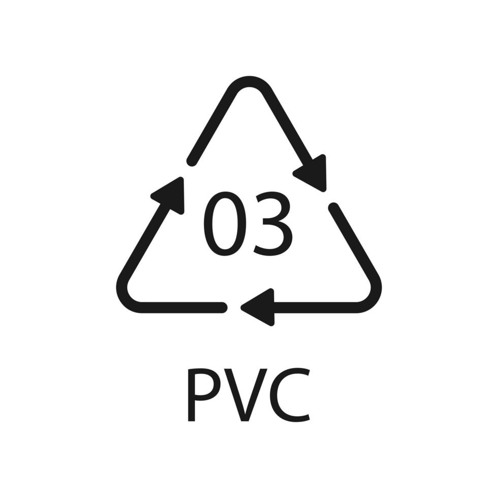 High-density Polyethylene 03 PVC Icon Symbol vector