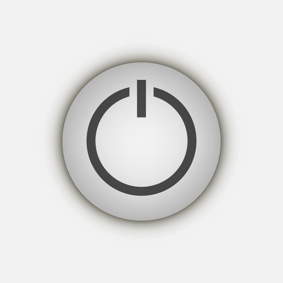 Grey power button icon. Vector illustration.