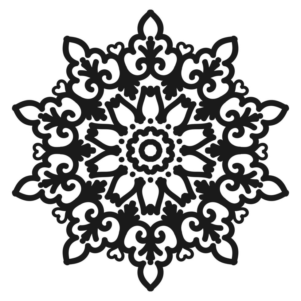mandala de flores decorativas. patrón oriental vintage. página del libro de colorear antiestrés. ilustración vectorial vector