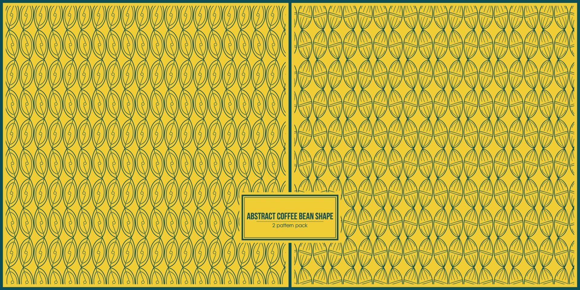 2 sets pattern of abstract coffee bean shape vector