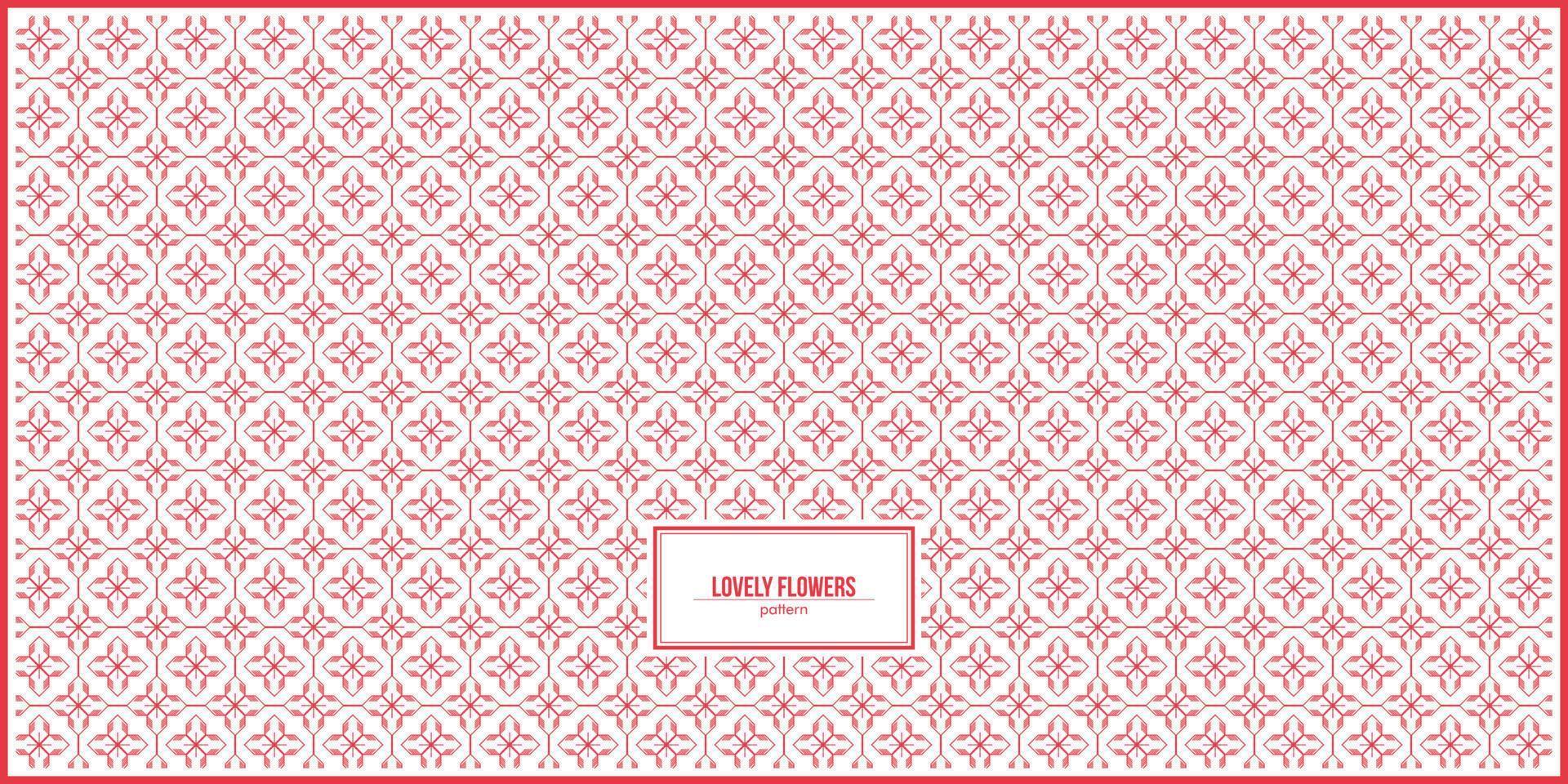 lovely flowers pattern with dominant red color vector