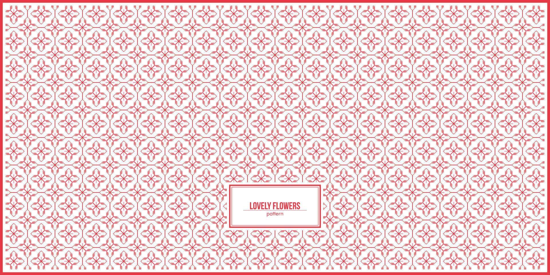 lovely flowers pattern with dominant red color vector