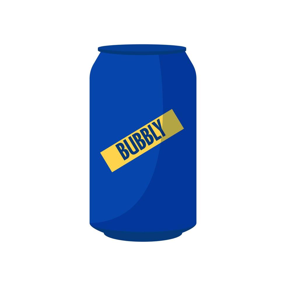 refresco en latas de aluminio azul aislado sobre fondo blanco. bebidas sin alcohol. ilustración vectorial plana vector