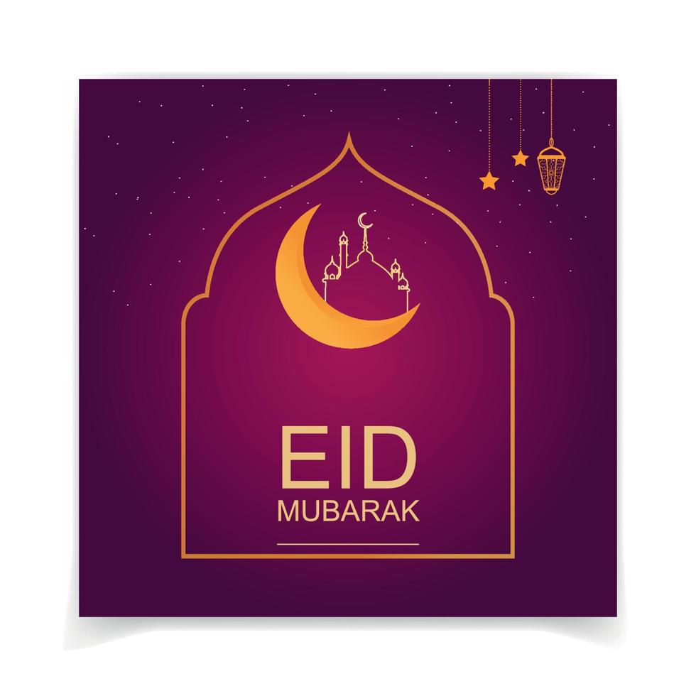 diseño de publicaciones en redes sociales de eid mubarak, vector