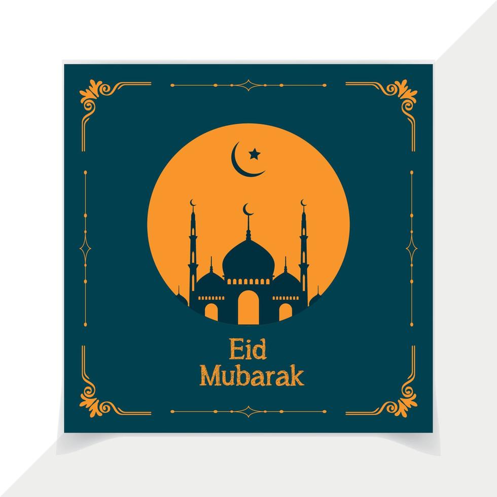 Eid Mubarak Beautiful design for social Media vector