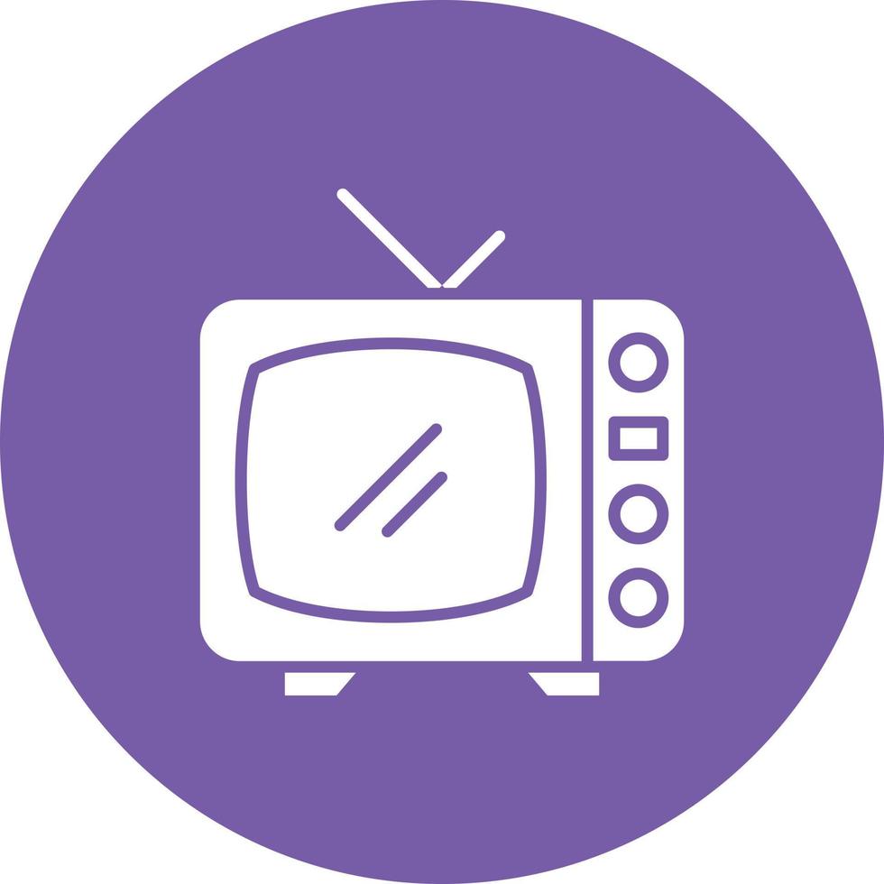 Television Glyph Circle Background Icon vector