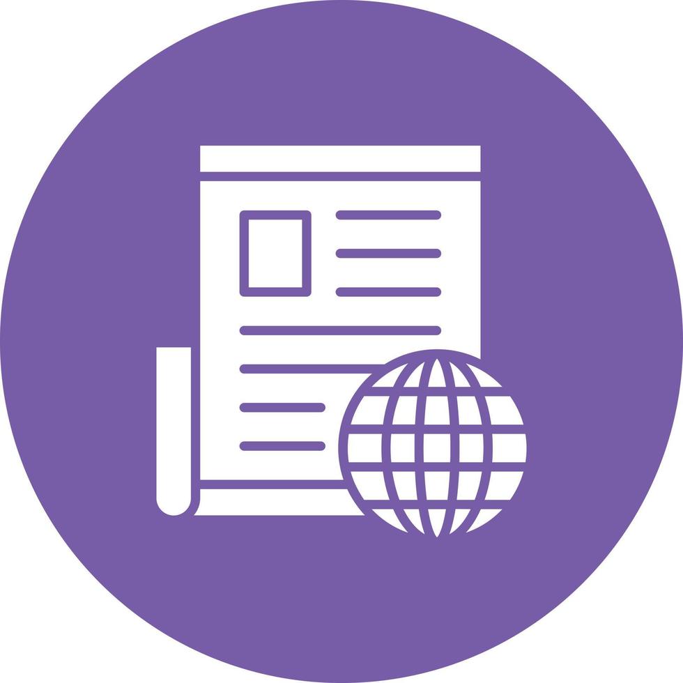 Global News Glyph Circle Background Icon vector