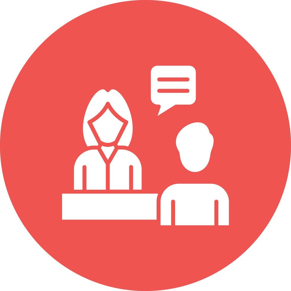 Interview Glyph Circle Background Icon vector