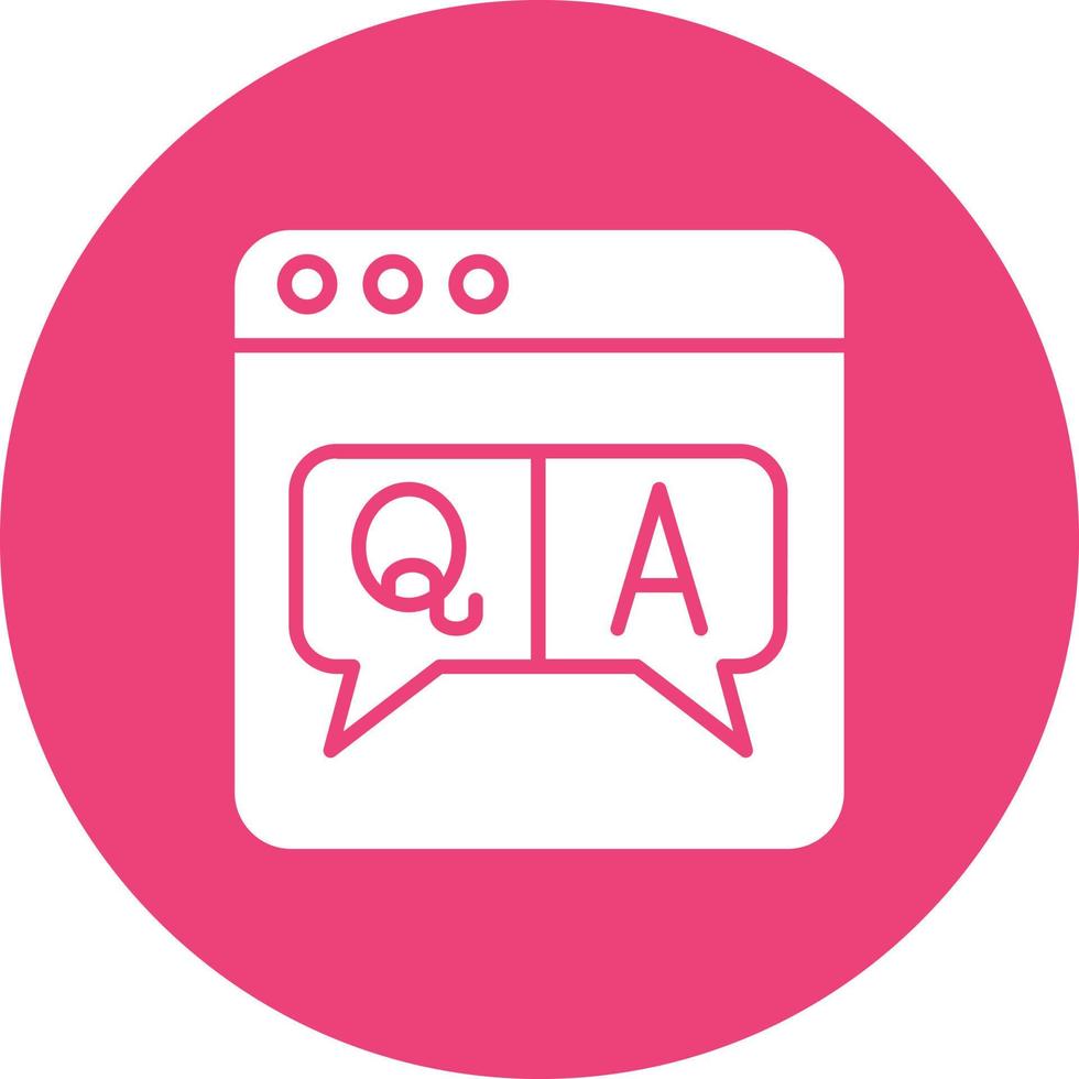QA Glyph Circle Background Icon vector