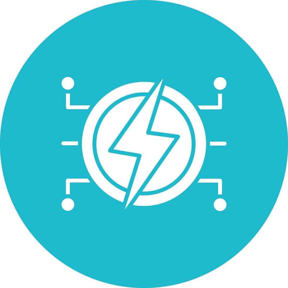 Smart Energy Glyph Circle Background Icon vector