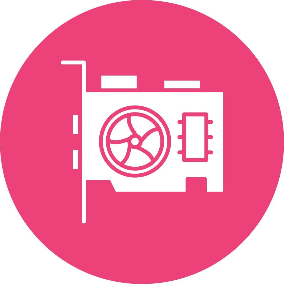 Vga Card Glyph Circle Background Icon vector