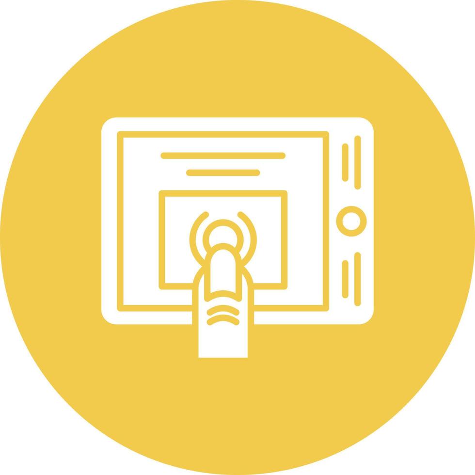 Fingerprint Scanner Glyph Circle Background Icon vector