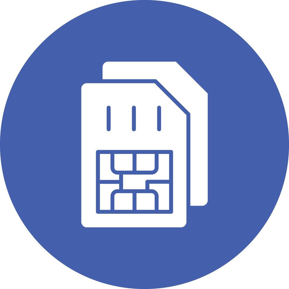 Sim Card Glyph Circle Background Icon vector