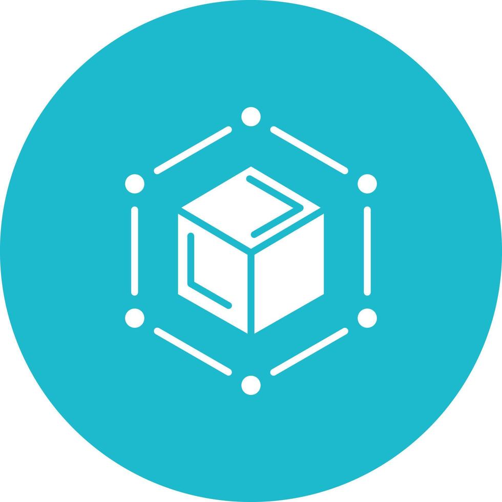 Blockchain Glyph Circle Background Icon vector