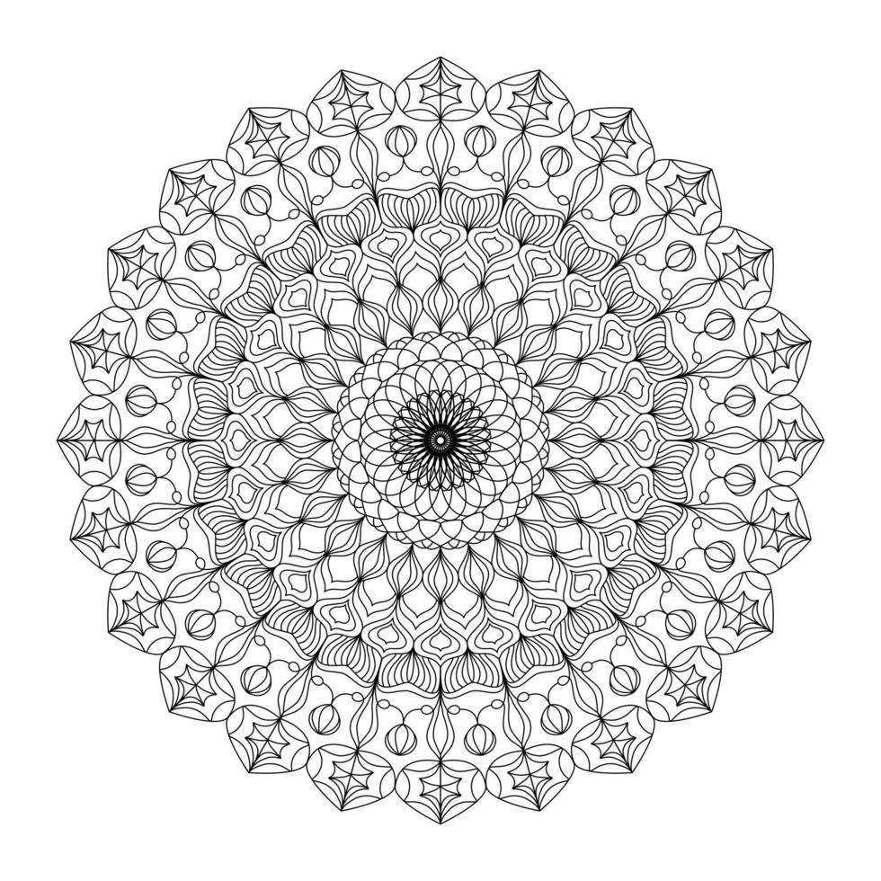 Mandala art, black lines in circle pattern, for coloring pages, kids meditation, adult meditation, art for kids, cards, scrapbook, clothing patterns, pillows, tshirts, tile patterns, backgrounds, etc vector