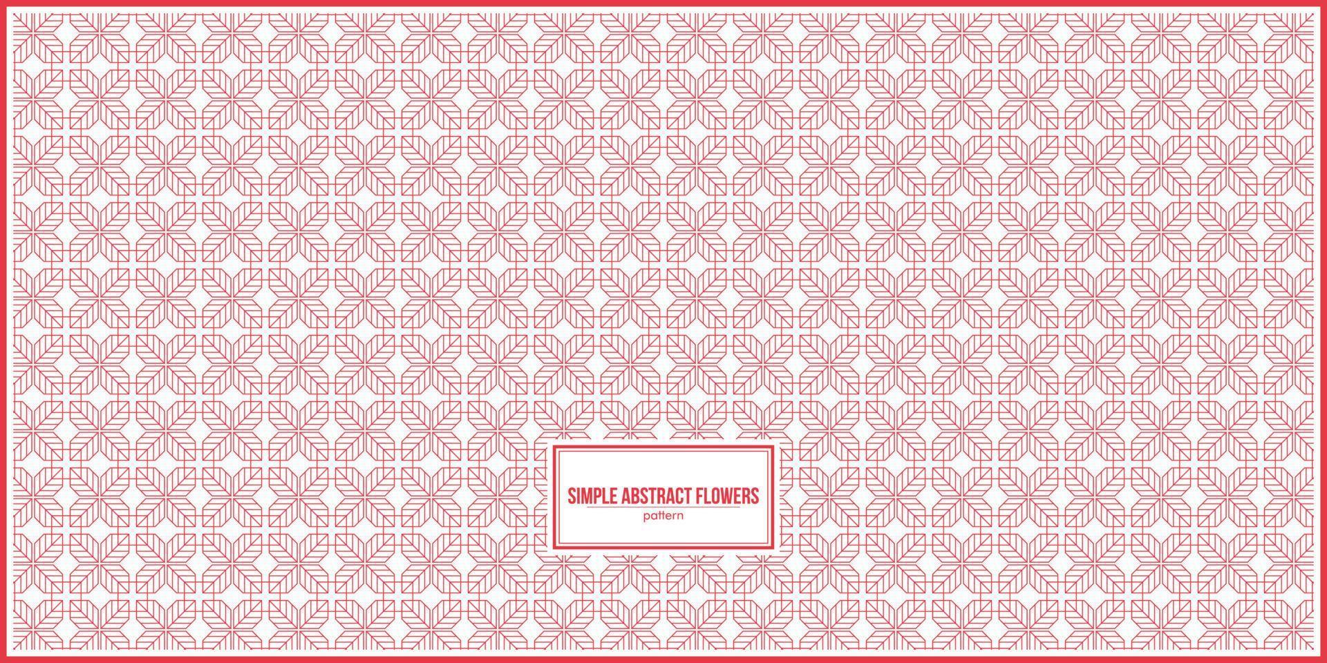 simple red abstract flowers pattern vector