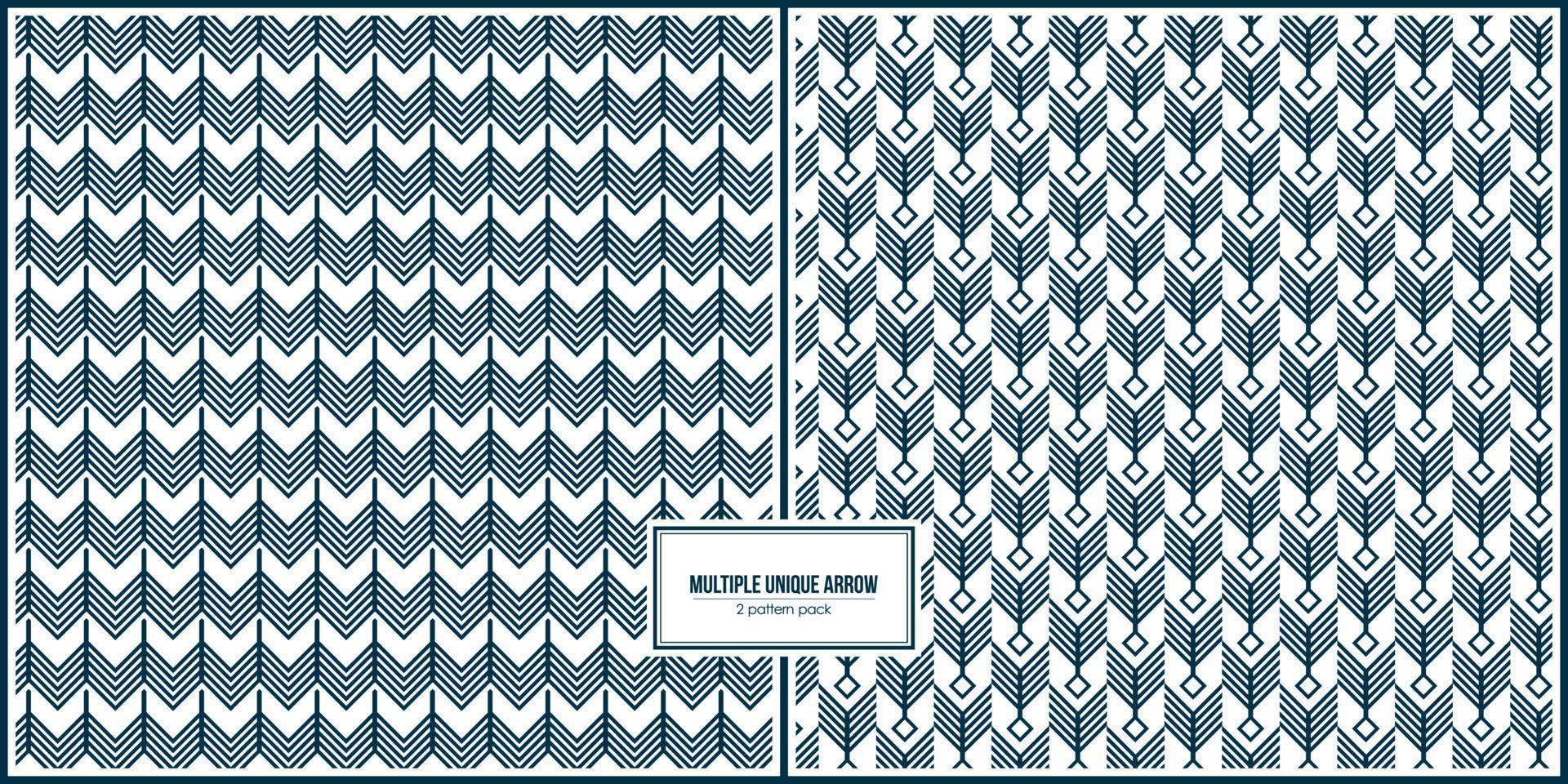two sets pattern of multiple unique dark arrow vector