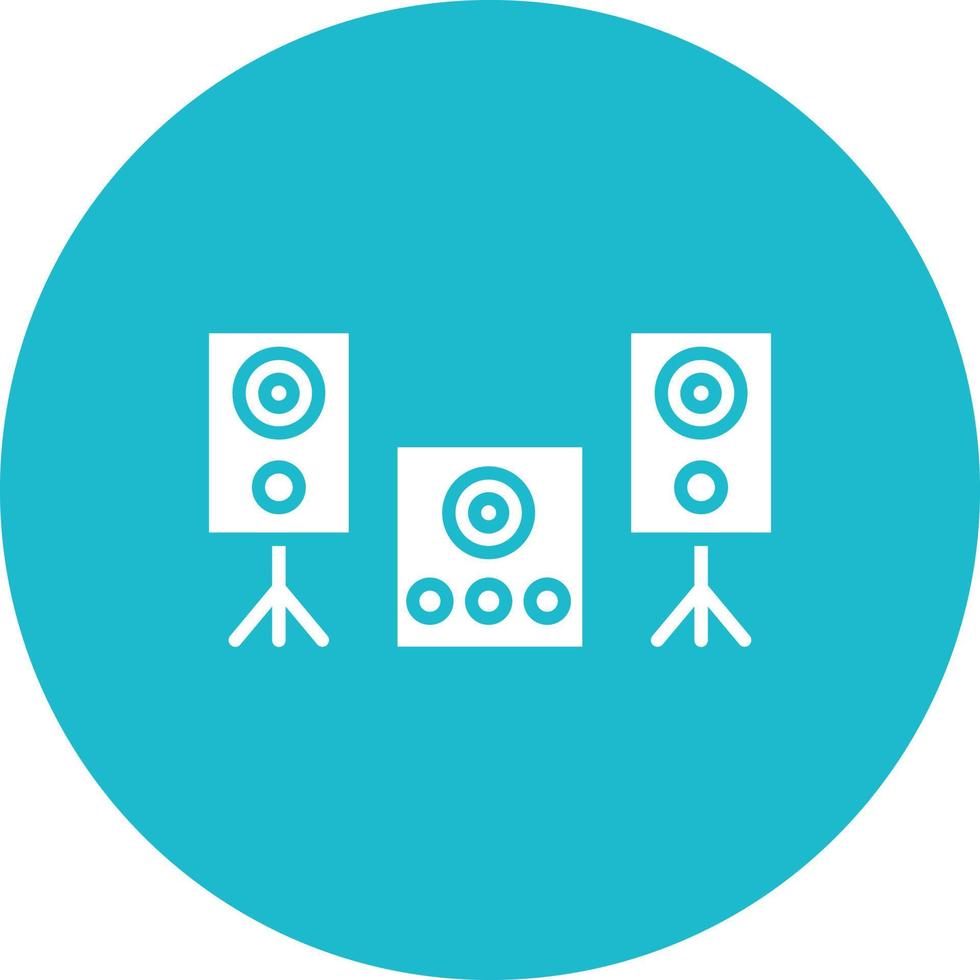 Sound System Glyph Circle Background Icon vector