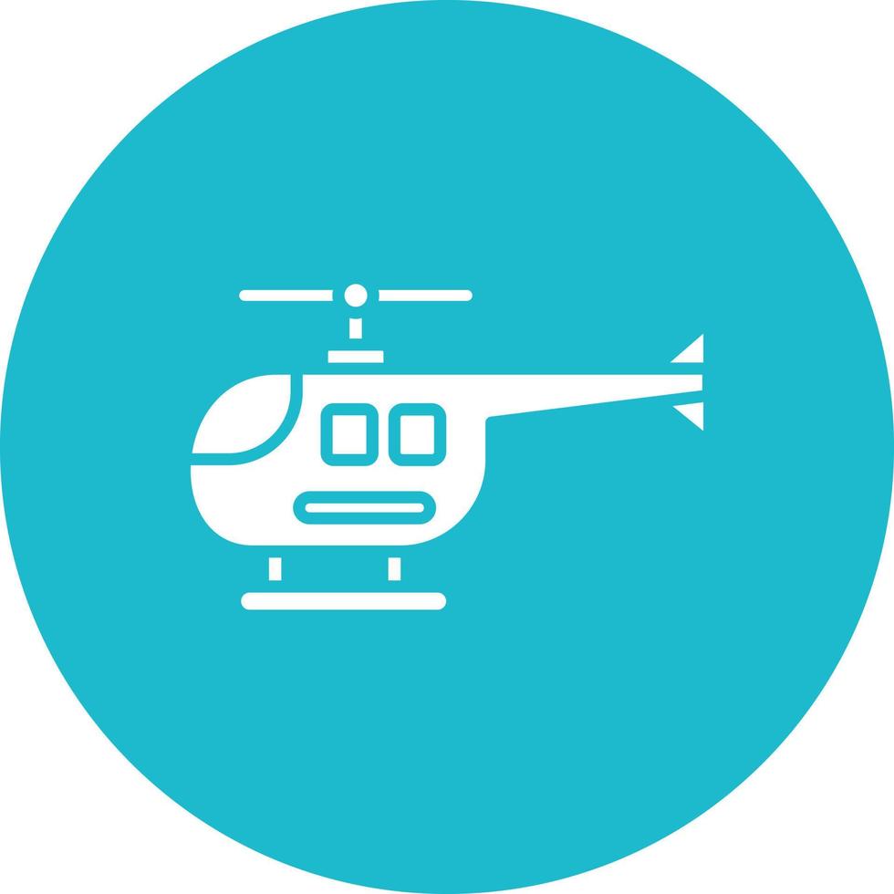 Helicopter Glyph Circle Background Icon vector