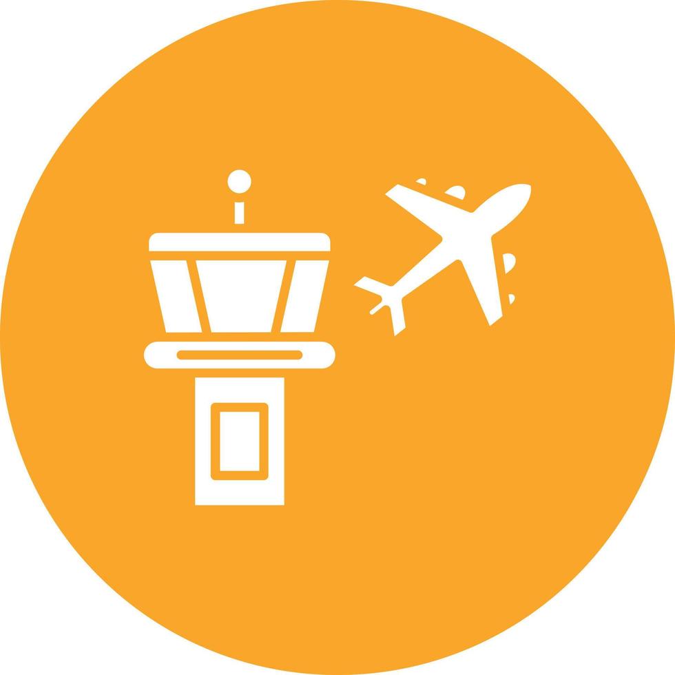 Airport Building Glyph Circle Background Icon vector