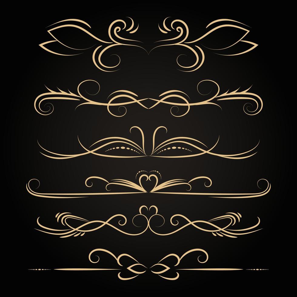 Set of decorative divider in vintage style vector